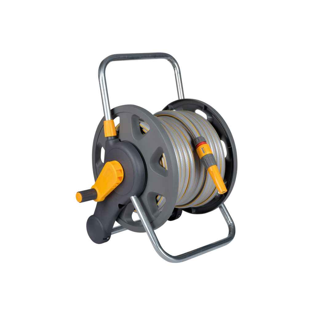 HOZELOCK.2477 Hozelock 2477H Duvarda ve Yerde Kullanılabilen 50 m Hortumlu 60 m Kapasiteli Hortum Toplama Sarma Makara Seti